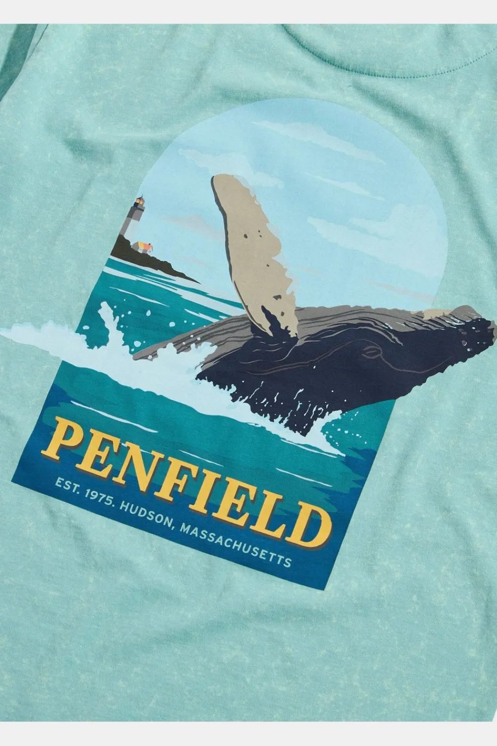 Discount Penfield T-Shirt Whale Scene Back Graphic S/S T-Shirt Dusty Turquoise