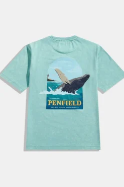 Discount Penfield T-Shirt Whale Scene Back Graphic S/S T-Shirt Dusty Turquoise