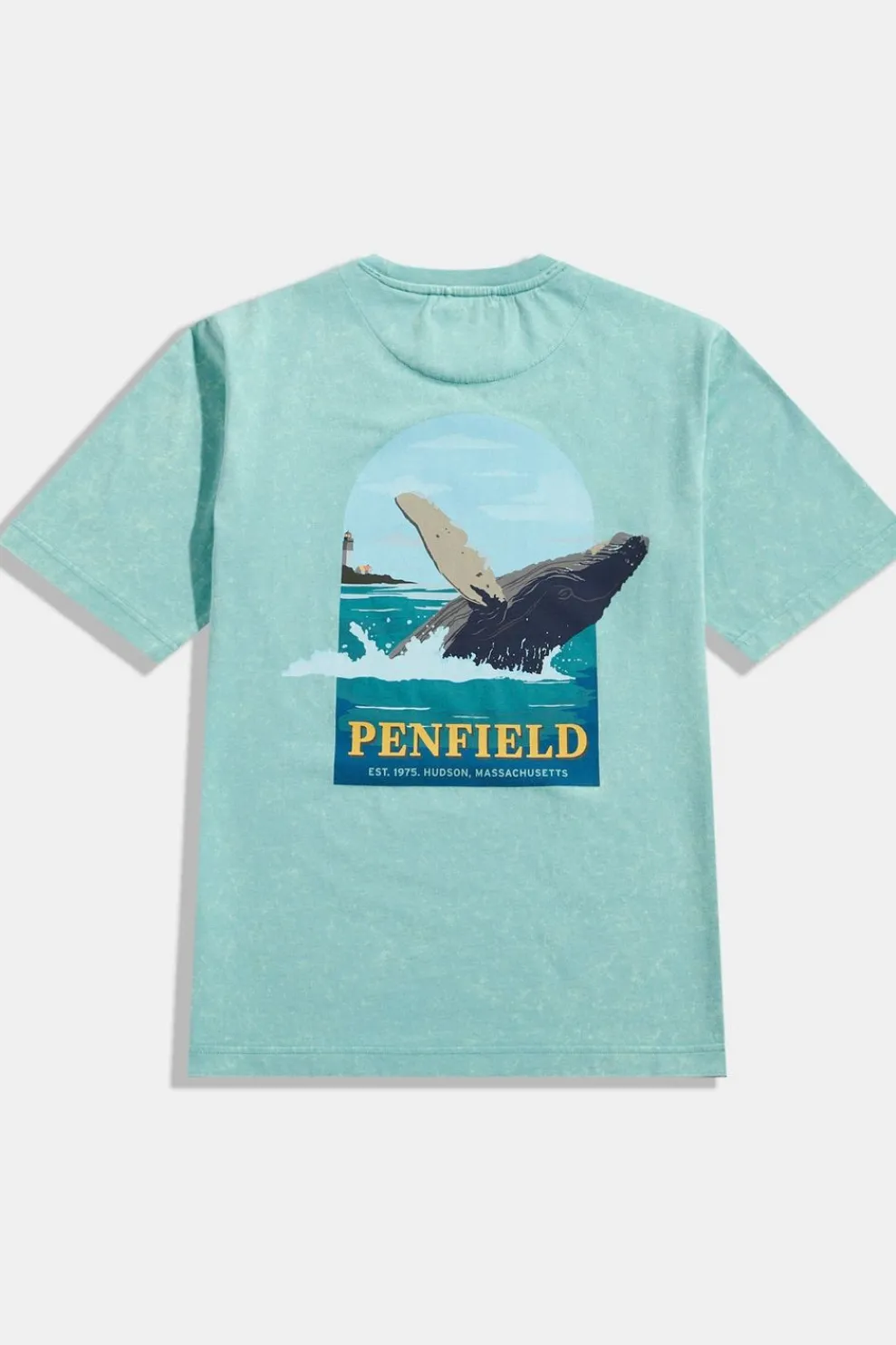 Discount Penfield T-Shirt Whale Scene Back Graphic S/S T-Shirt Dusty Turquoise