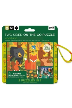 Outlet Petit Collage Speelgoed Two Sided On-The-Go Puzzle Woodland No Colour