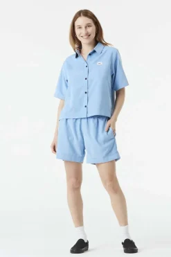 Fashion Picture Organic Clothing T-Shirt Sesia Cord Shirt Vista Blue