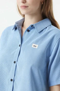 Fashion Picture Organic Clothing T-Shirt Sesia Cord Shirt Vista Blue