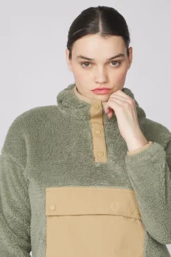 Clearance Picture Organic Clothing Fleece Darie 1/4 Hoodie Shadow