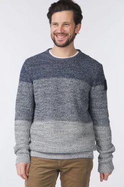 Outlet PME Legend Trui Gradient Indigo Beige