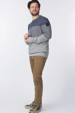 Outlet PME Legend Trui Gradient Indigo Beige