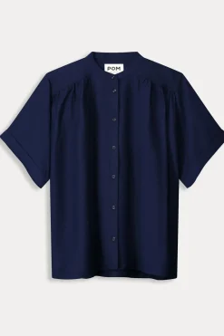 New Pom Amsterdam Hemd Deep Dark Blue