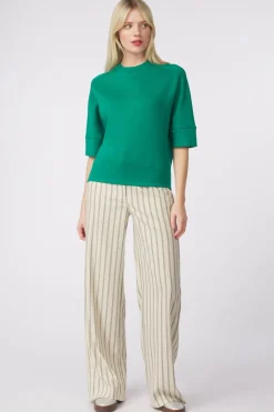 New Pom Amsterdam Trui Nina Meadow Green Beige