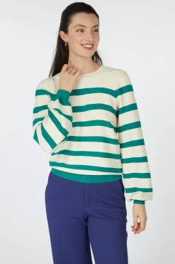 Sale Pom Amsterdam Trui Striped Fresh Green Blue