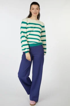 Sale Pom Amsterdam Trui Striped Fresh Green Blue