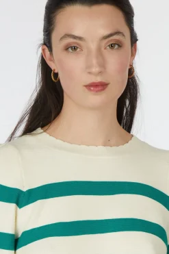 Sale Pom Amsterdam Trui Striped Fresh Green Blue