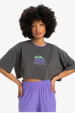 Online Quiksilver T-Shirt Maxi Crop Dark Shadow