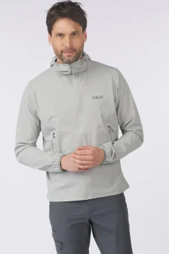 Clearance Rab Softshell Jas Borealis Hoodie Light Zinc