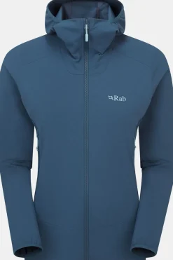 Clearance Rab Softshell Jas Borealis Hoodie Wmns Tempest Blue