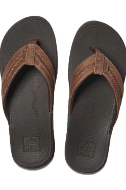 Discount Reef Slipper Leather Ortho Bounce Coast mid brown