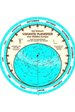 Planisfeer Midden-Europa 50° NB vakantie-ROB WALRECHT PRODUCT Outlet