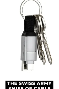 Online Rolling Square InCharge 6 Keyring Cable Moon White