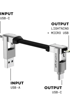 Online Rolling Square InCharge 6 Keyring Cable Moon White