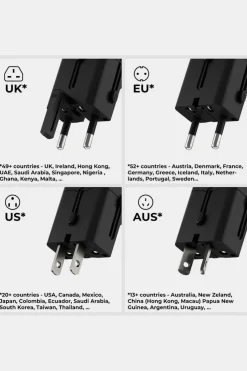Outlet Rolling Square Reisstekker Pocket Travel Adapter 30W black