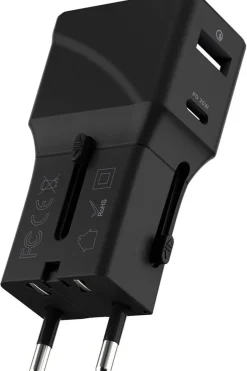 Wereldstekker Pocket Travel Adapter-Rolling Square Fashion