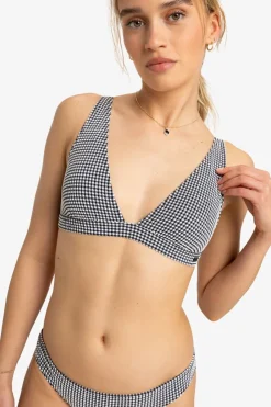 Discount Roxy Top Gingham Elongated Anthracite