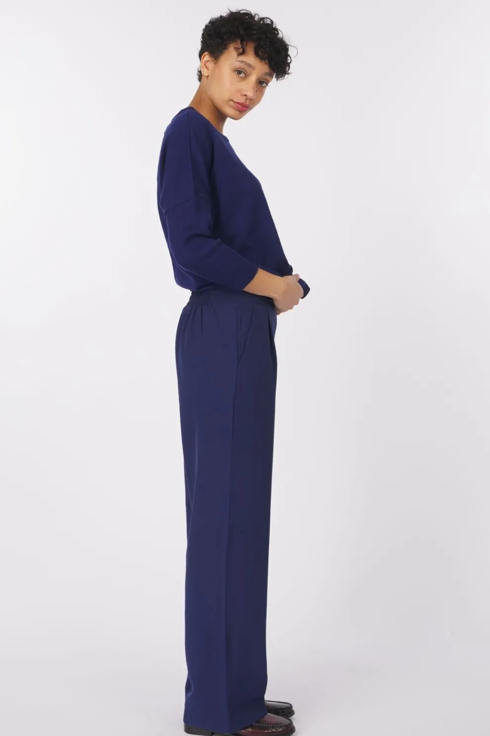 Outlet Saint Tropez Broek Celestsz Wide Leg Midnight Sail