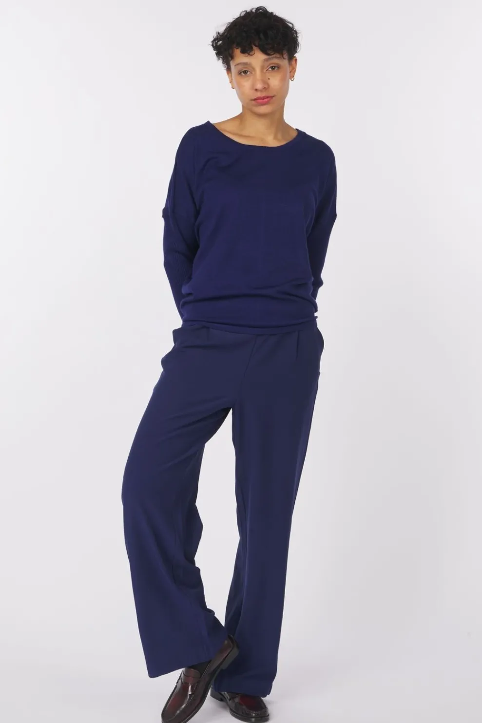 Outlet Saint Tropez Broek Celestsz Wide Leg Midnight Sail