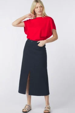 Discount Saint Tropez Rok Ilu Denim Flame Scarlet