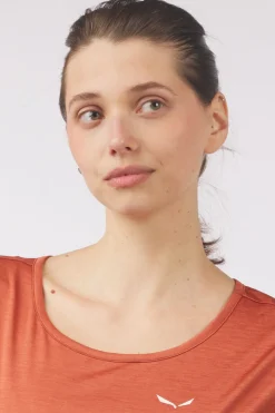 Fashion Salewa T-Shirt Puez Melange Dry Etruscan Red Melange