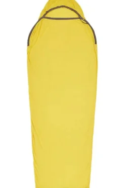 New Sea To Summit Lakenzak Reactor Sleepingbag Liner Mummy W/Drawcord Standard Sulphur Yellow
