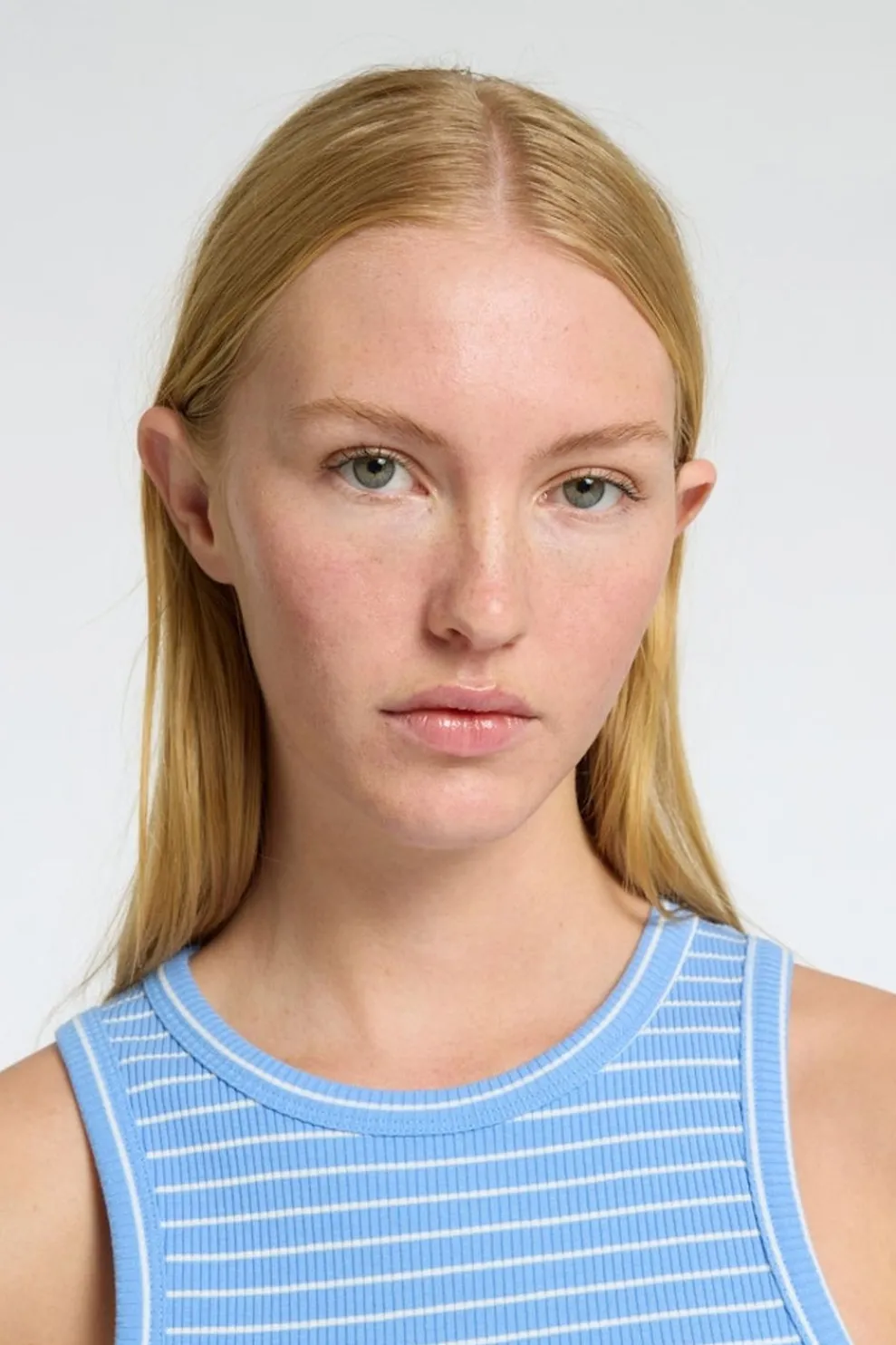 Clearance Selected Anna Striped Cornflower Blue