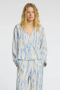 Best Selected Blouse Baela Ls Aop V-Neck Top B Birch Aop