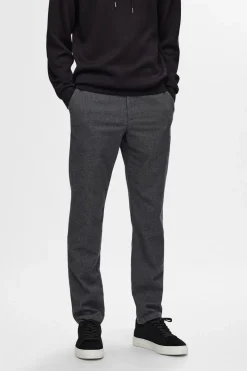 New Selected Broek 175-Slim Miles Brushed Dark Grey