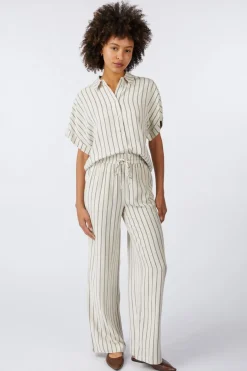 New Selected Broek Viva-Gulia Striped Sun Sandshell Stripes:Pin Stripe