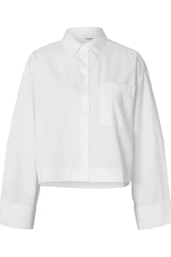 Fashion Selected Hemd Astha Cropped Boxy Bright White