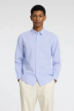 Clearance Selected Hemd Slimnew Cashmere Blue W. White