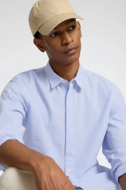 Clearance Selected Hemd Slimnew Cashmere Blue W. White