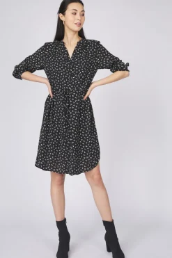 New Selected Jurk Damina black/white