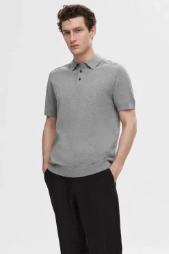 Sale Selected Polo Berg Light Grey Melange