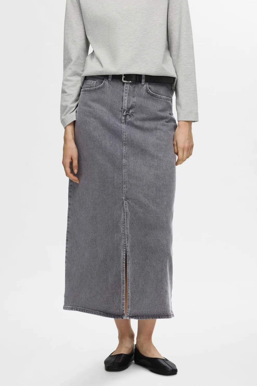 Clearance Selected Rok Krista-Gerda L Grey Max Black