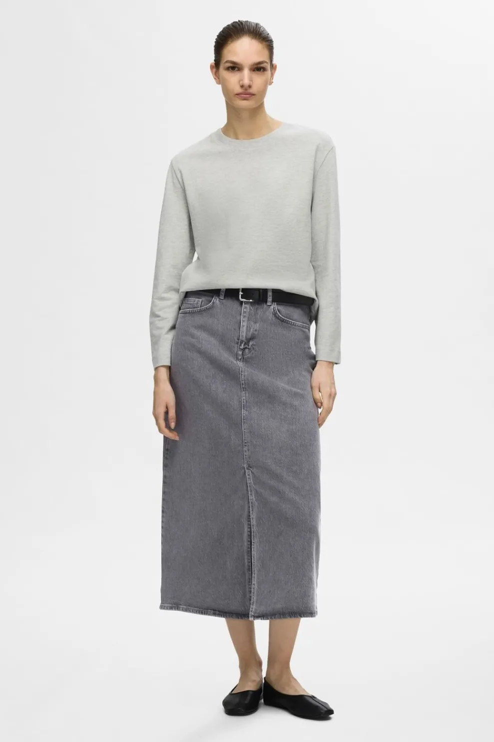 Clearance Selected Rok Krista-Gerda L Grey Max Black