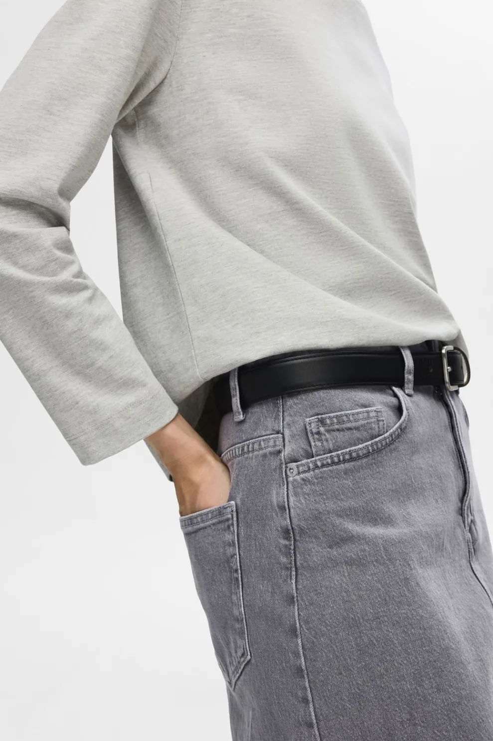 Clearance Selected Rok Krista-Gerda L Grey Max Black