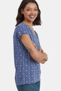 Fashion Sherpa T-Shirt Neha V-Neck Tee Seaport Blue Sublime