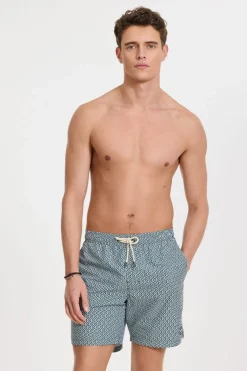 Discount Shiwi Zwemshort Mike 7 Inch Geo Tile Green Leaf Geo Tile