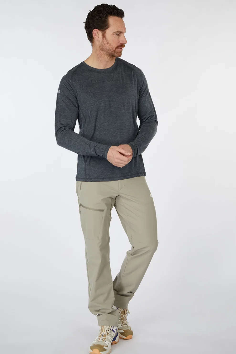 Online Smartwool T-Shirt Active Ultralite Ls Charcoal Heather