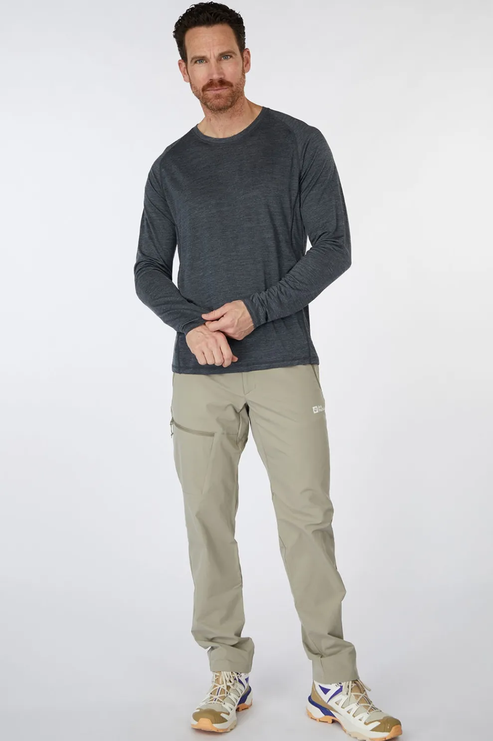 Online Smartwool T-Shirt Active Ultralite Ls Charcoal Heather