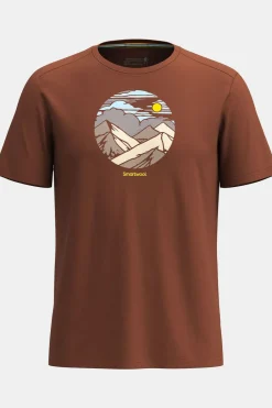 New Smartwool T-Shirt Fourteener Active Short Sleeve Graphic T Sable Brown