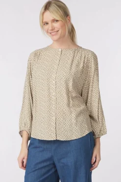 Discount Soaked in Luxury Blouse Slarjana Leodora Medium Blue Denim