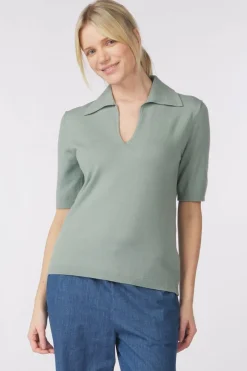 Hot Soaked in Luxury Polo Slspina Medium Blue Denim