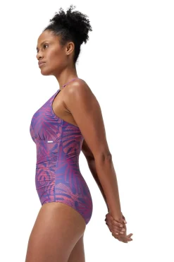 New Speedo Badpak Eco Print V Neck 1P Hapuna Blue