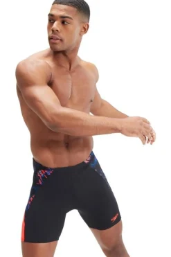 Outlet Speedo Zwemshort Eco+ Splice Mid Jam black/orange